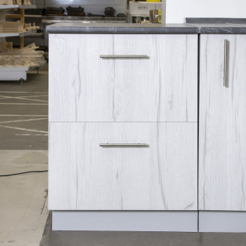 Шкаф напольный 600х850х600 мм BROZEX-WOOD Camellia, с двумя ящиками, серый / юта Шкаф напольный 600х850х600 мм BROZEX-WOOD Camellia, с двумя ящиками, серый / юта