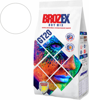 Затирка для швов 2 кг BROZEX GT20, белый Затирка для швов 2 кг BROZEX GT20, белый