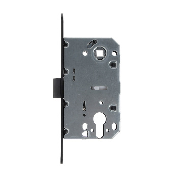 Защелка врезная п/ручку и цил.мех. ЧЕРНЫЙ матовый БЕСШУМНАЯ 5300-Р-BLM Апекс *1/5/40