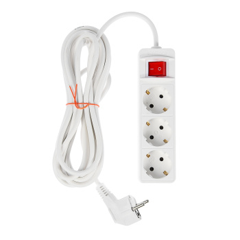 Удлинитель 3 розетки 5м с/з выкл ПВС 3*0,75мм2 10А мощ.нагр 2200Вт Союз 481S-7305 *1/40