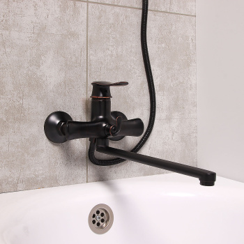 Смеситель для ванны "Potato" P22139HG длинный излив (черная бронза) *1/10 Смеситель для ванны "Potato" P22139HG длинный излив (черная бронза) *1/10