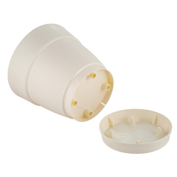 Кашпо пластм. "Villa de Fiori"  4л d верха 200мм h188мм с поддоном Белос. жасмин IG660210048 *1/8