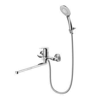 Смеситель для ванны Milardo Rora RORSB00M10, длинный излив, однорычажный, с лейкой Смеситель для ванны Milardo Rora RORSB00M10, длинный излив, однорычажный, с лейкой