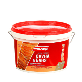Лак акриловый для бань и саун 2,5 л PARADE L-30 *1/144