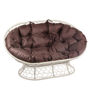 Диван садовый "Мамасан" цвет белый, подушка микс, 75*164*104 см, до 180 кг М-групп *1