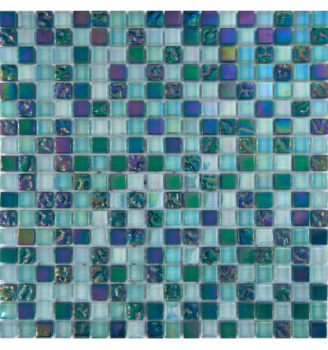 Мозаика 30х30 см Гранит Холл Summer Green, 0.09 м², стекло, синий