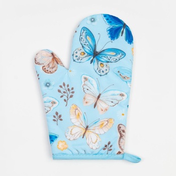 Набор прихваток Бабочки варежка-прихватка 24х16см, прихватка 17х17см 100% полиэстер Этель *1