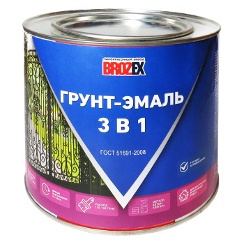 Грунт-эмаль по ржавчине черная 10 кг BROZEX *1/55