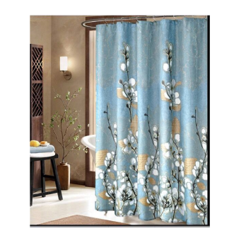 Штора для ванной "Aquadomer" п/эстер 180*180см "Цветы" с кольцами XT-060 *1/25