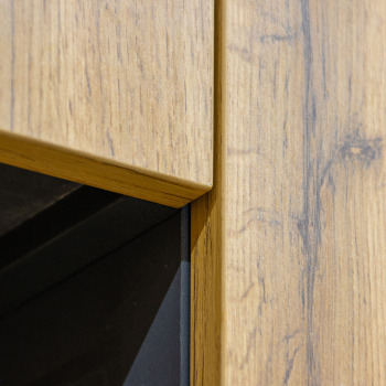 Шкаф навесной 400х676х290 мм BROZEX-WOOD Next, с дверцей, графит / дуб вотан