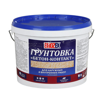 Грунтовка бетон-контакт BROZEX, для наружных и внутренних работ, 12 кг