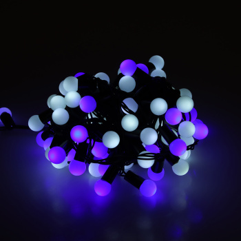 Гирлянда «Нить» Luazon Lighting, 10 м, мигание, бело-синий, шарики 1.5 см, 100 LED, IP44, 220 В