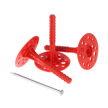 Дюбель для теплоизоляции 10х90 мм BROZEX IZM, металлический гвоздь, красный, 30 шт.