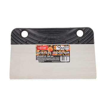 Шпатель д/клея ПВХ покрытия А2 200мм зуб2мм пластиковая ручка нерж.сталь BE (арт.316-8200) *1/20