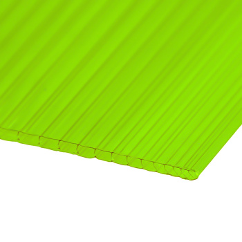 Поликарбонат 4 мм сотовый Unipol, 2.1х6 м, 0.47 кг/м², зеленый