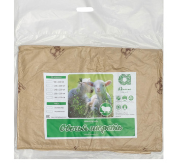 Наматрасник на резинке 140*200см овечья шерсть/полиэстер Адамас *1