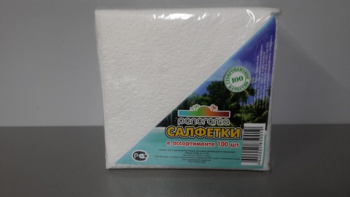 Салфетки бумажные 100шт. 24*24см белые (арт.095) *60 Салфетки бумажные 100шт. 24*24см белые (арт.095) *60