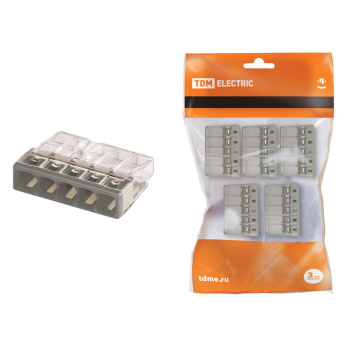 Клемма строительно-монтажная КБМ-2273-235 (2,5мм2) с пастой (5 конт в уп5шт) SQ0517-0124*1/20