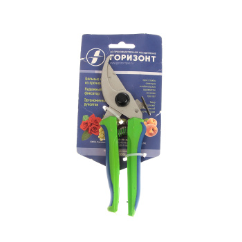 Секатор L-190мм, никелированное покрытие, цельнорежущий нож, картонный подвес d-10мм(С-41-7Н) *1/40