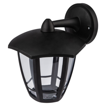 Светильник садово-парковый НБУ "Дели 3" Е27 шестигранный настенный черный ЭРА Б0051188 *1/8