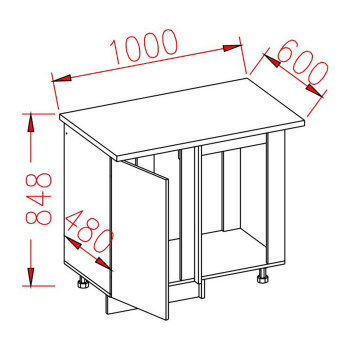 Шкаф напольный угловой 1000х850х600 мм BROZEX-WOOD Melissa, правый, с дверцей, светло-бежевый Шкаф напольный угловой 1000х850х600 мм BROZEX-WOOD Melissa, правый, с дверцей, светло-бежевый