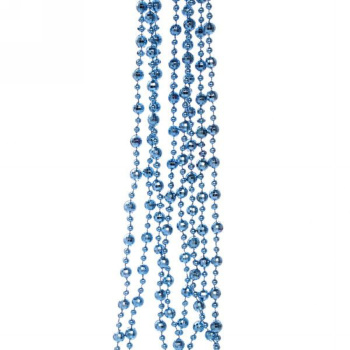 Бусы на елку 2,5м Шарик Дискобол d-5мм, Сапфир