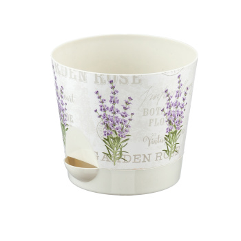 Кашпо пластм. "Ника Деко" 1,6л d верха 150мм h135мм с поддоном, прикорн.полив "Лаванда" М3077 *1/24