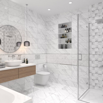 Плитка 60х20 см настенная 0.84 м² Global Tile Pulse, белый Плитка 60х20 см настенная 0.84 м² Global Tile Pulse, белый