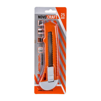 Нож строительный 25мм корпус пластик JSHL025121 АКУЛА-light NovoCRAFT*1/12/144 Нож строительный 25мм корпус пластик JSHL025121 АКУЛА-light NovoCRAFT*1/12/144