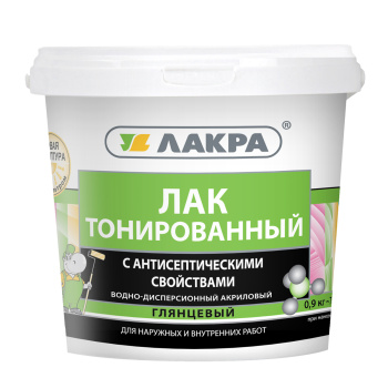 Лак акриловый для наружных и внутренних работ тонированный Дуб 0,9 кг Лакра *1/6/432