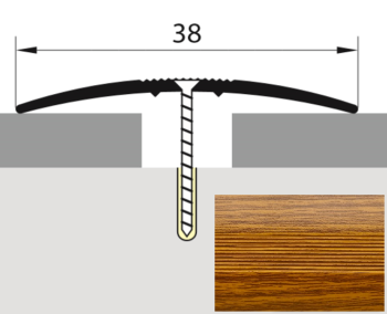 Порог-стык одноуровневый 38х1800 мм Русский профиль, дуб темный