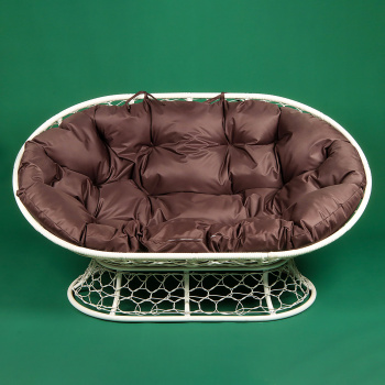 Диван садовый "Мамасан" цвет белый, подушка микс, 75*164*104 см, до 180 кг М-групп *1