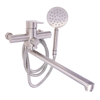 Смеситель универсальный "Potato" плоский излив с переключ. душа, нерж. сталь P22303S  *1/10 Смеситель универсальный "Potato" плоский излив с переключ. душа, нерж. сталь P22303S  *1/10