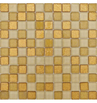 Мозаика 30х30 см Гранит Холл LGDHIK 001, 0.09 м², стекло, золотой