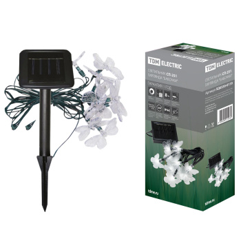 Светильник садовый на солнч. батарее СП-251 гирлянда "Бабочки"-10 TDM SQ0330-0119 *1/12