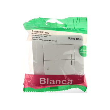 Выключатель "BLANCA" СП 2кл. белый с подсветкой 10А 250В BLNVS010511 *10/60 Выключатель "BLANCA" СП 2кл. белый с подсветкой 10А 250В BLNVS010511 *10/60