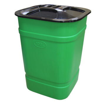 Бочка-бак пластм. 300л Квадр. с крышкой 690х690х975мм М3047 (ЗПИ "Альтернатива") *1/3