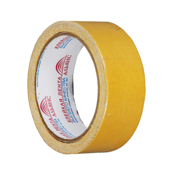 Лента клейкая двусторонняя на тканевой основе 38мм х10м АЛЬЯНС *1/48