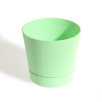 Кашпо пластм. "Le Parterre" 0,35л d верха 95мм h90мм с поддоном Зеленый 201-1 (Tek.A.Tek)*1/72