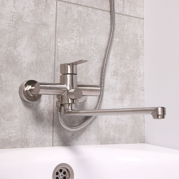 Смеситель универсальный "Potato" плоский излив с переключ. душа, нерж. сталь P22303S  *1/10 Смеситель универсальный "Potato" плоский излив с переключ. душа, нерж. сталь P22303S  *1/10