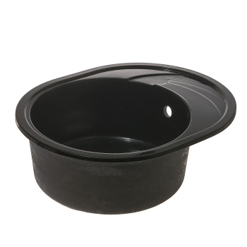 Мойка из искусственного камня овальная Черная глянцевая AG3C1 570х465х180 AGATA*1