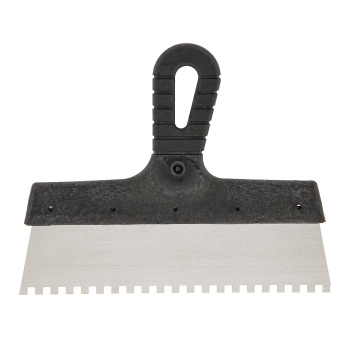 Шпатель фасадный нерж.сталь зубчат 250мм пласт.руч 6*6мм T4P(арт.1201176) *1/10/60