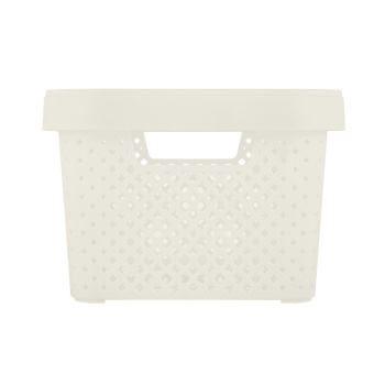 Корзина для хранения пластм. "Stockholm" 360х275х205мм с Крышкой Молочный туман PT500701048 *1/6