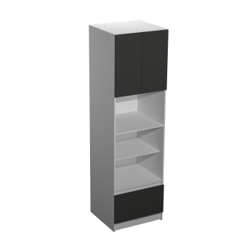 Пенал 600х2100х550 мм BROZEX-WOOD Серый лед, для духового шкафа и СВЧ, серый / графит