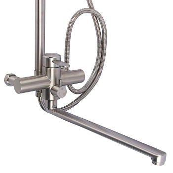 Смеситель д/ванны со стойкой для душа + ручной и тропический душ Fmark FS8345-35 *1 Смеситель д/ванны со стойкой для душа + ручной и тропический душ Fmark FS8345-35 *1