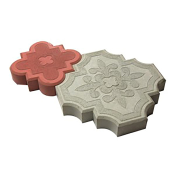 Тротуарная плитка Клевер краковский, 215х215х45 мм, красный