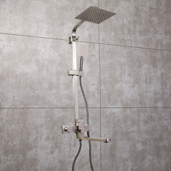 Смеситель д/ванны со стойкой для душа + ручной и тропический душ Fmark FS8145-35 *1 Смеситель д/ванны со стойкой для душа + ручной и тропический душ Fmark FS8145-35 *1