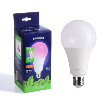 Фитолампа светодиодная Smartbuy, Е27, груша A80, 17 Вт Фитолампа светодиодная Smartbuy, Е27, груша A80, 17 Вт