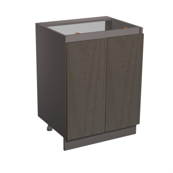 Шкаф напольный 600х850х480 мм BROZEX-WOOD Эрика, с двумя дверцами, грейдж / ясень грей софт