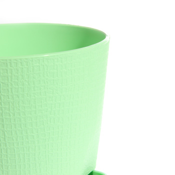Кашпо пластм. "Le Parterre" 0,35л d верха 95мм h90мм с поддоном Зеленый 201-1 (Tek.A.Tek)*1/72
